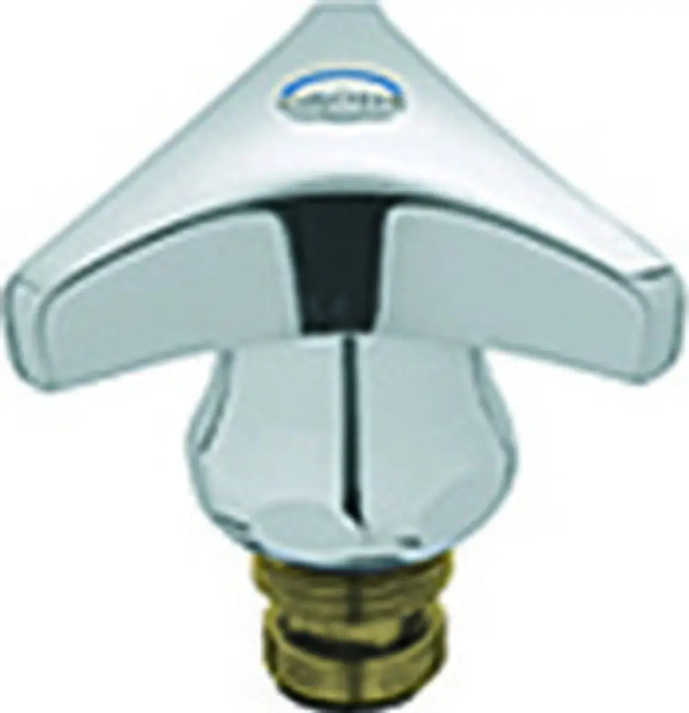 Grohe Wasserhahnhebel aus verchromtem Material mit einem Trecorn-Griff und roter Markierung, geeignet für eine 3/8"-Anschlussgröße.