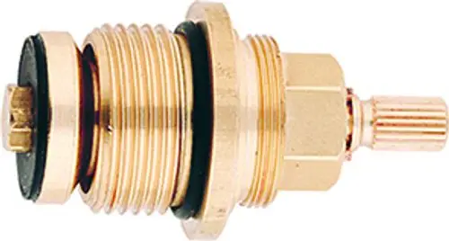 Grohe Oberteil mit kurzer Spindel, verchromte Oberfläche und Gewinde, geeignet für UP-Ventile. Klare Bauform und Funktion für Sanitärinstallationen.
