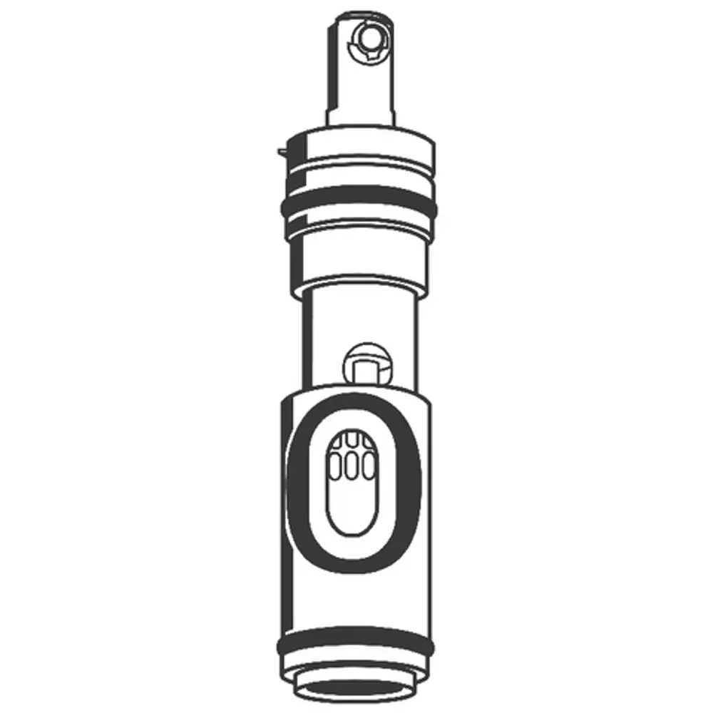 GROHE Kartusche, zylindrische Form mit integrierter Steuerungseinheit, sichtbare Anschlussbereiche, geeignet für Sanitärinstallationen.