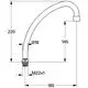 GROHE Auslaufteil mit gebogenem Rohrdesign und einem Durchmesser von 18 mm. Es zeigt Maße und Gewindeanschluss M22x1. Geeignet für Sanitärinstallationen.