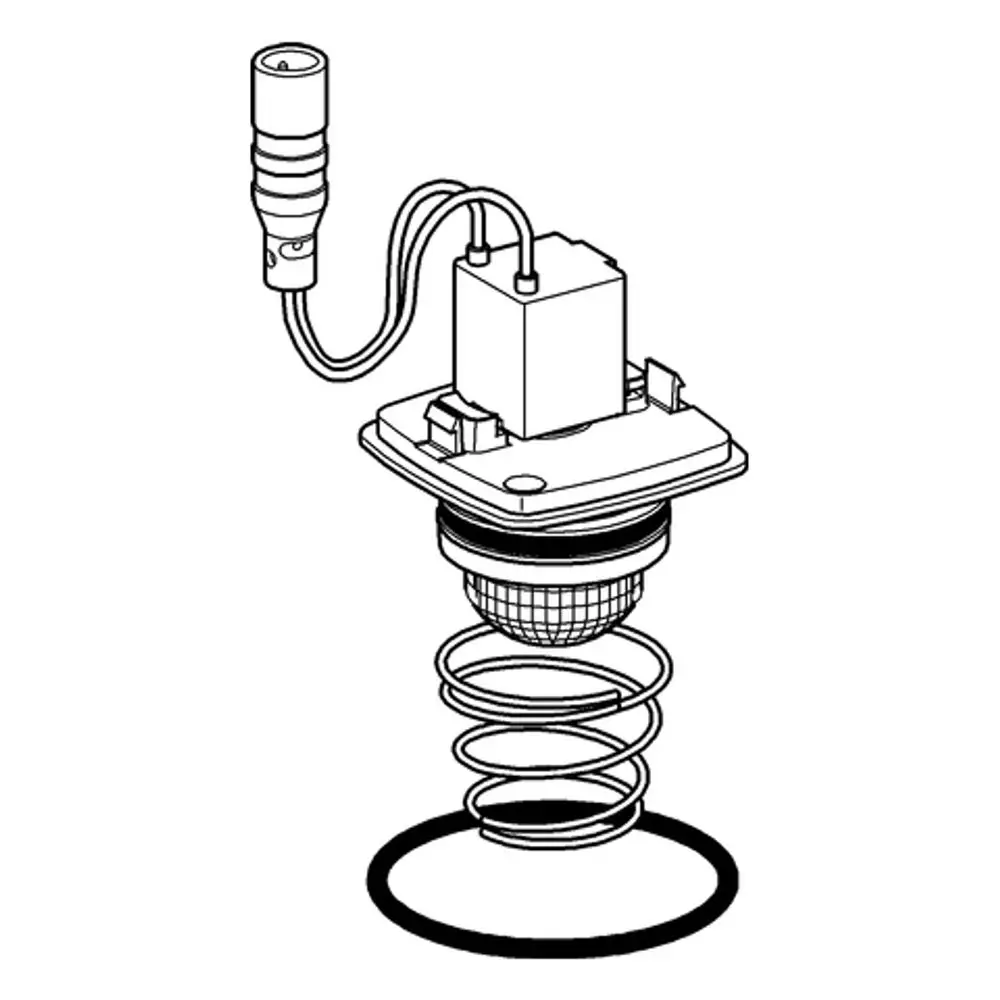 GROHE Magnetventil mit einer elektrischen Steuerung, einer Feder und einer Gummidichtung, geeignet für den Einsatz in wasserführenden Systemen.
