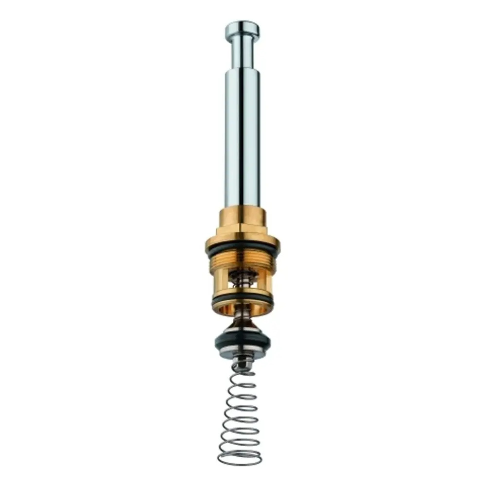 Technisches Bauteil von Grohe mit einem zylindrischen Kolben, Feder und Messingkomponenten zur Verwendung in Sanitärinstallationen.
