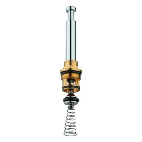 Technisches Bauteil von Grohe mit einem zylindrischen Kolben, Feder und Messingkomponenten zur Verwendung in Sanitärinstallationen.