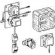 Schematics einer Austausch-Elektronik für Urinal-Unterputz-Radar. Komponenten wie Sensoren und Anschlüsse sind abgebildet. Produkt von Grohe.
