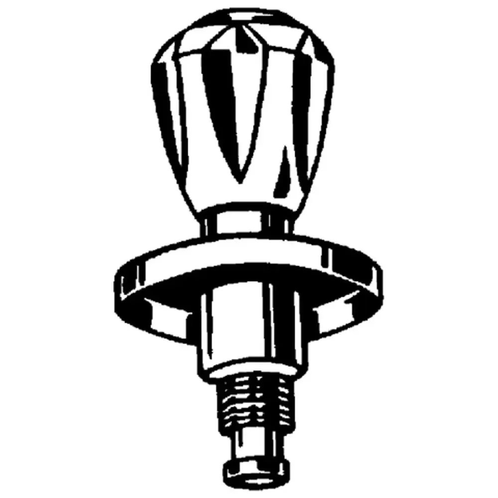 GROHE Wasserhahn Griff mit einem diamantförmigen Kopf und einer blauen Markierung. Verwendet für die Regulierung des Wasserflusses in einem Ventil.