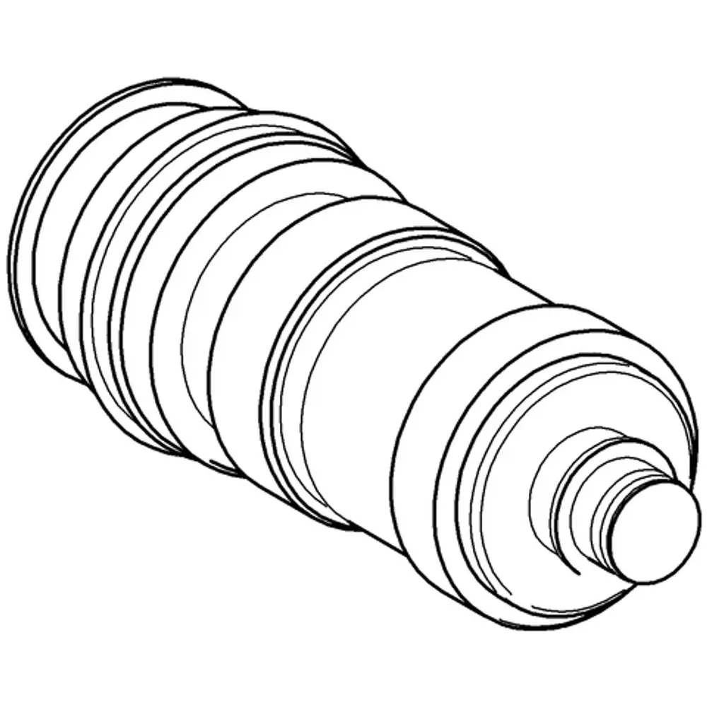 Grohe Kartusche in zylindrischer Form mit gerillter Oberfläche und einer abgerundeten Spitze, deutlich sichtbar mit mehreren Rillen für den Einsatz in Sanitäranlagen.