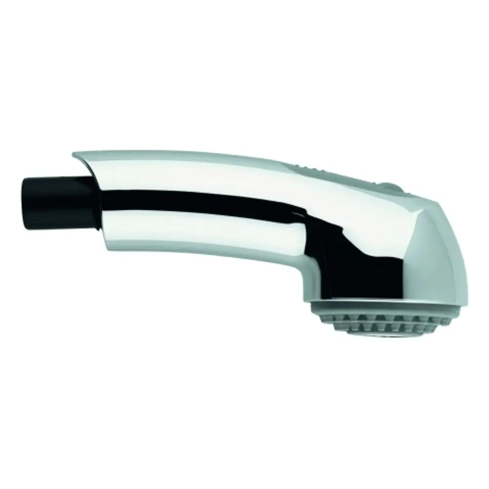 Spülbrause in Chrom-Optik mit grauem Griff, passend für Grohe-Modelle Zedra und Europlus, mit ergonomischem Design und herausnehmbarer Düse.