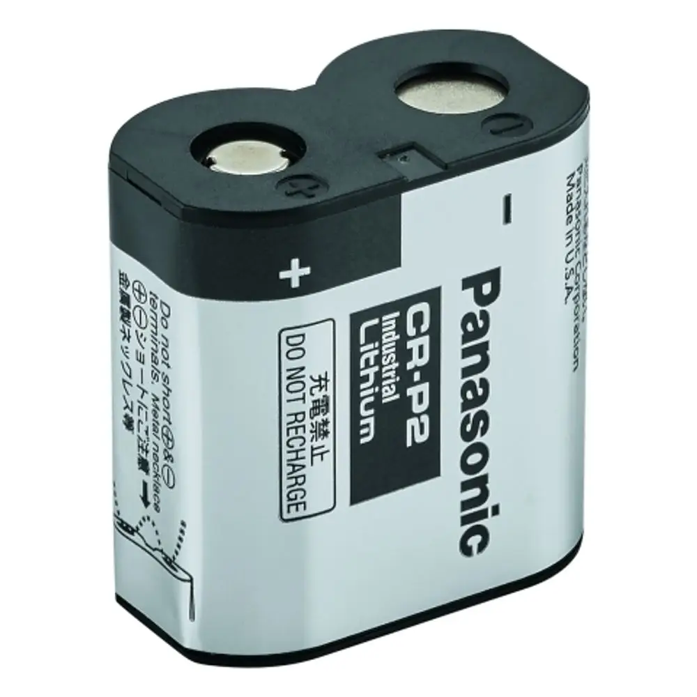 Lithium-Batterie von Grohe in Silber, mit zwei Anschlusskontakten oben und einfacher Form. Hinweis auf Nicht-Wiederaufladbarkeit deutlich sichtbar.