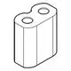 GROHE Batterie mit zwei runden Aussparungen an der Oberseite, rechteckige Form und vertikale Kanten, geeignet für verschiedene Geräte.