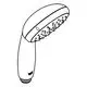 Handbrause von Grohe in weiß mit verchromtem Design und mehreren Strahlarten, geeignet zum Anbringen an eine Standard-Duscharmatur.