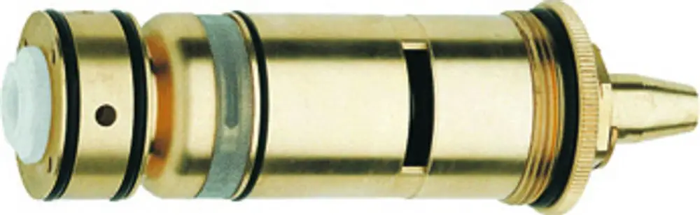 Thermoelement aus Messing mit Gewinde und Dichtungen, geeignet für Anwendungen in Grohe Installationen. Klar sichtbare Aussparung auf der Oberfläche.