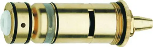 Thermoelement aus Messing mit Gewinde und Dichtungen, geeignet für Anwendungen in Grohe Installationen. Klar sichtbare Aussparung auf der Oberfläche.