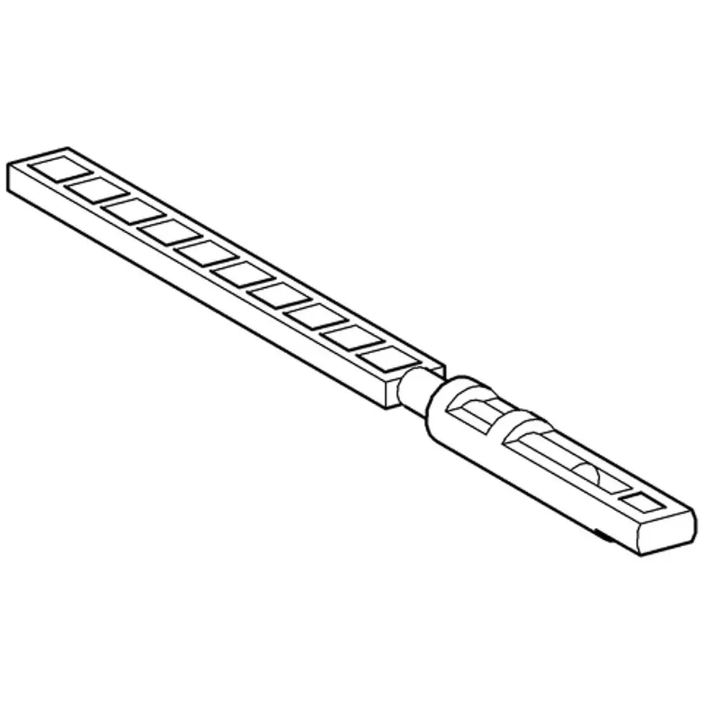 Druckbolzen von Grohe, lange Bauform mit mehreren Einfräsungen, konisch zulaufend und mit ergonomischem Griffteil.