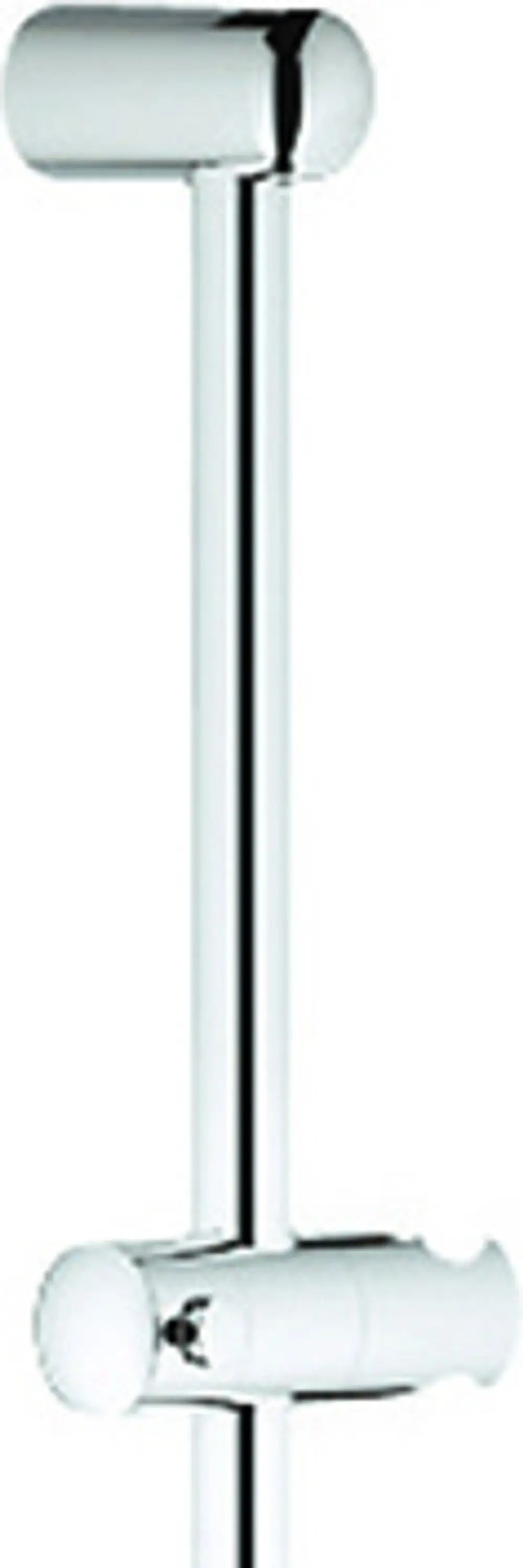 Verchromene Brausestange mit einstellbarem Halter, geeignet für die Montage in Duschsystemen. Produkt von Grohe.