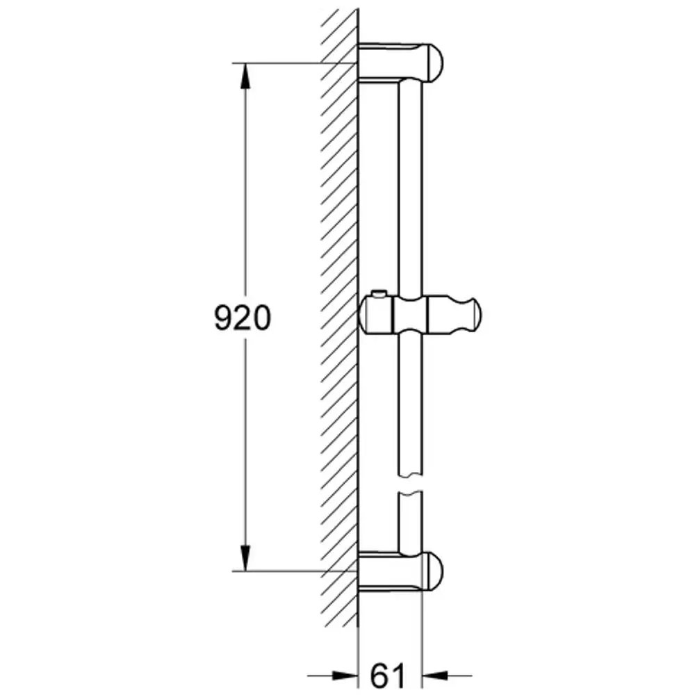 Brausestange Tempesta, 90cm, verchromt, Grohe, 27524000. Abmessungen: 920 x 61.