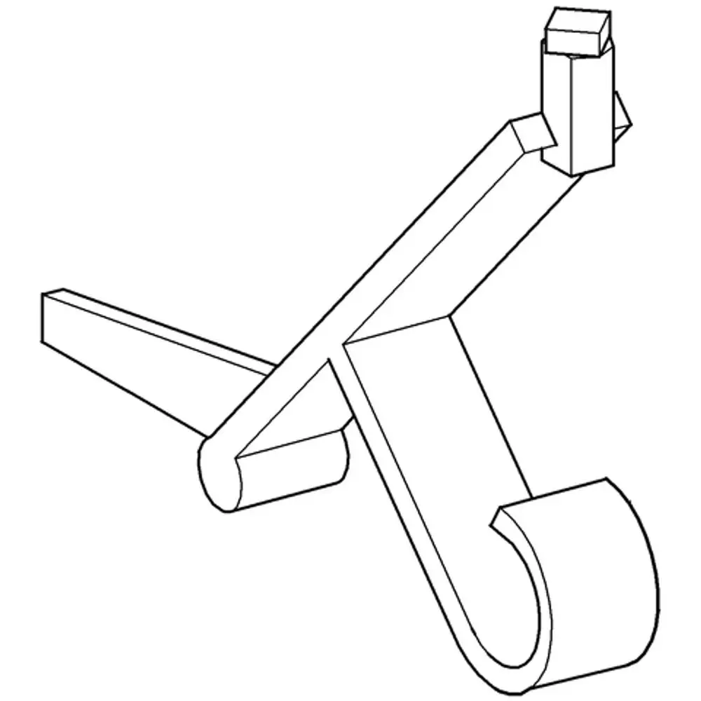 Grohe Hebel für Wandeinbau-Spülkasten, mit einem gebogenen Griff und zwei Halterungen, geeignet für den Einsatz in Sanitäranlagen.