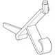 Grohe Hebel für Wandeinbau-Spülkasten, mit einem gebogenen Griff und zwei Halterungen, geeignet für den Einsatz in Sanitäranlagen.