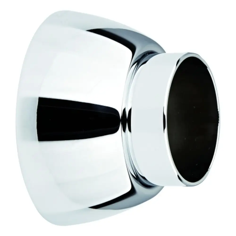 GROHE Rosette und Hülse in chrome, runde Form mit mittigem Anschluss, geeignet für S-Anschluss, präsentiert auf neutralem Hintergrund.