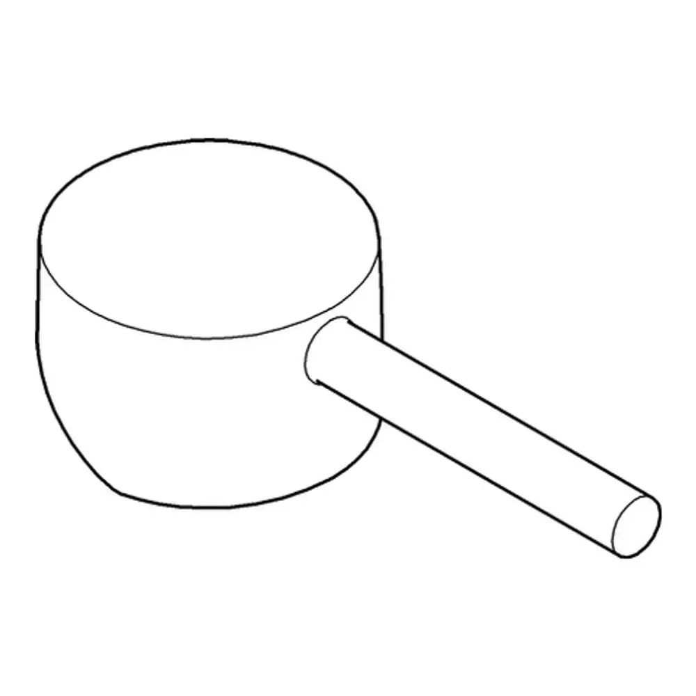 Schwarzer Wasserhahnhebel von Grohe mit rundem Kopf und seitlichem Griff. Der Hebel ist für eine Spültischbatterie konzipiert und hat eine schlichte Form.