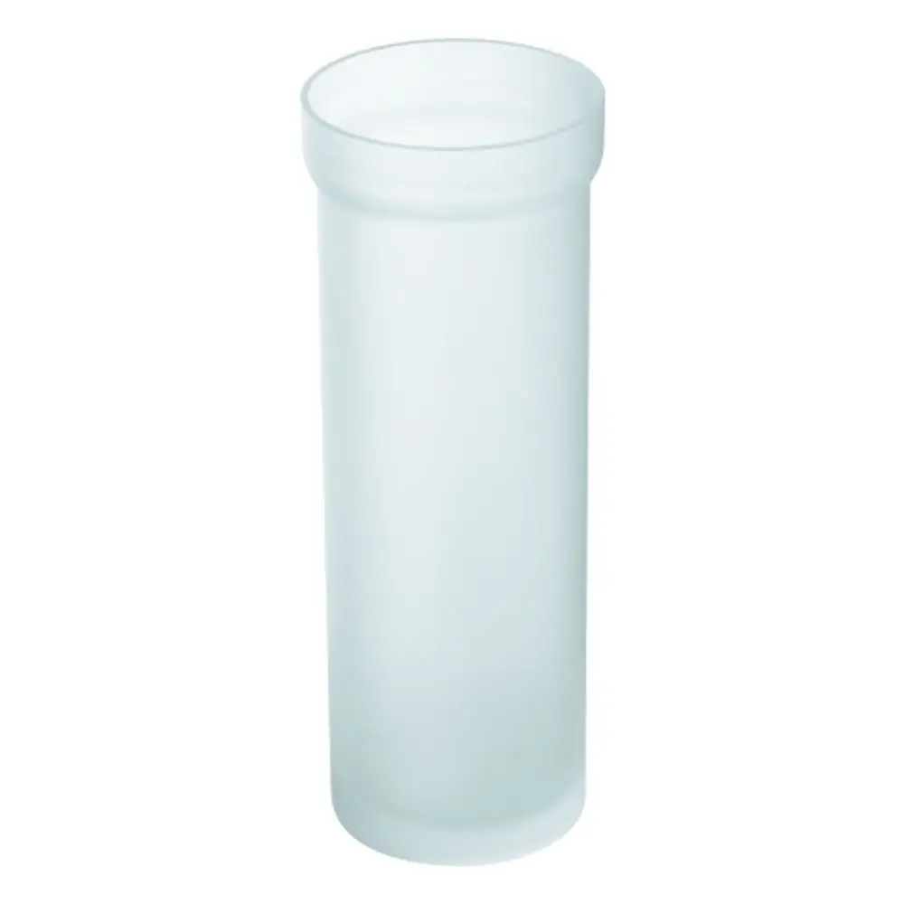 Transparentes Glaszylindervase von Grohe mit glatter Oberfläche und offener Oberkante, geeignet für dekorative Zwecke oder als Ersatzglas für passende Halterungen.