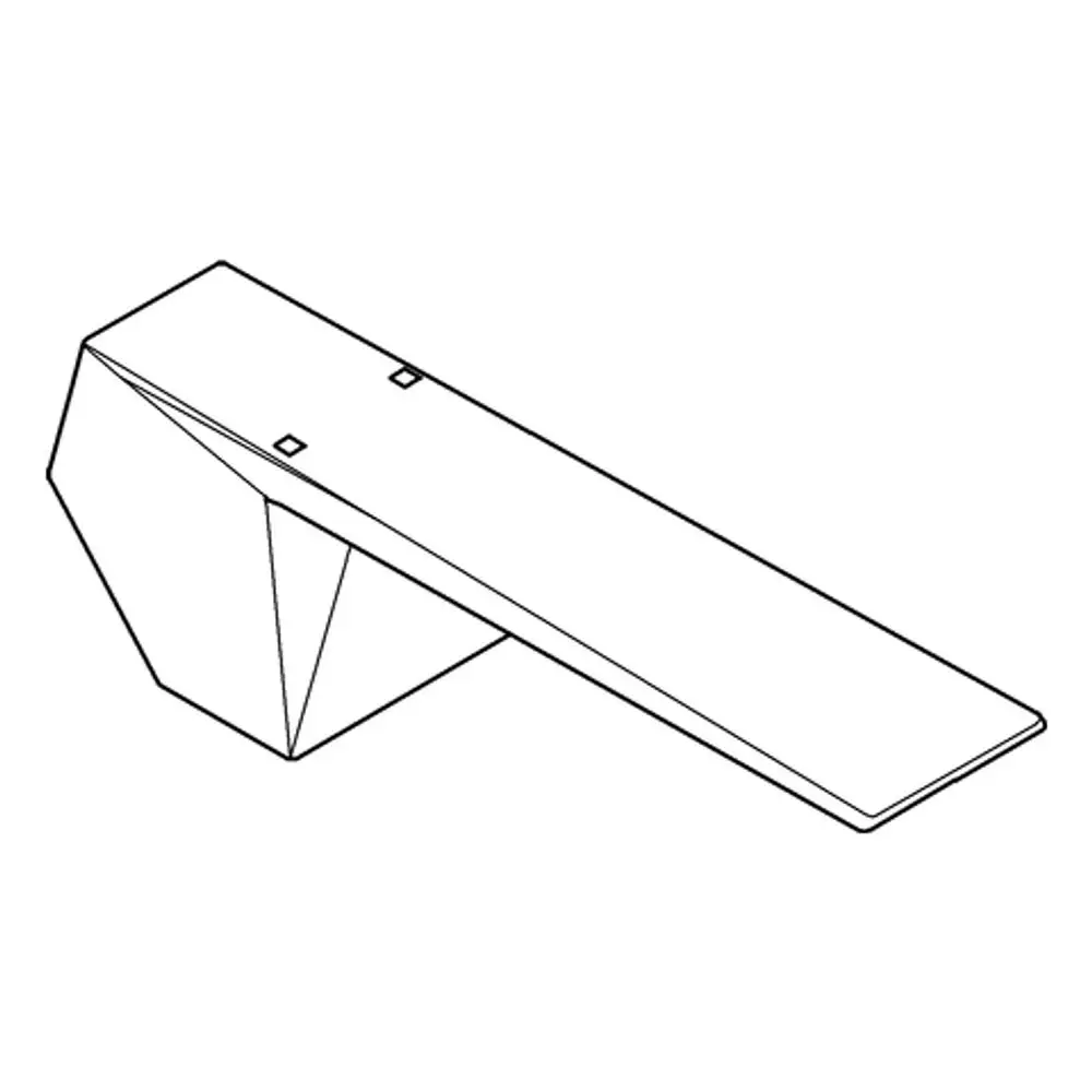 GROHE Hebel aus verchromtem Material, mit einem langen, rechteckigen Griff und einer Facette, die zur Armatur montiert wird.