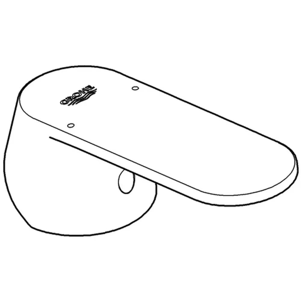 GROHE Hebel in ovaler Form, montierbar, mit einer glatten Oberfläche. Das Design ist einfach gehalten, ohne sichtbare Befestigungselemente oder weitere Verzierungen.