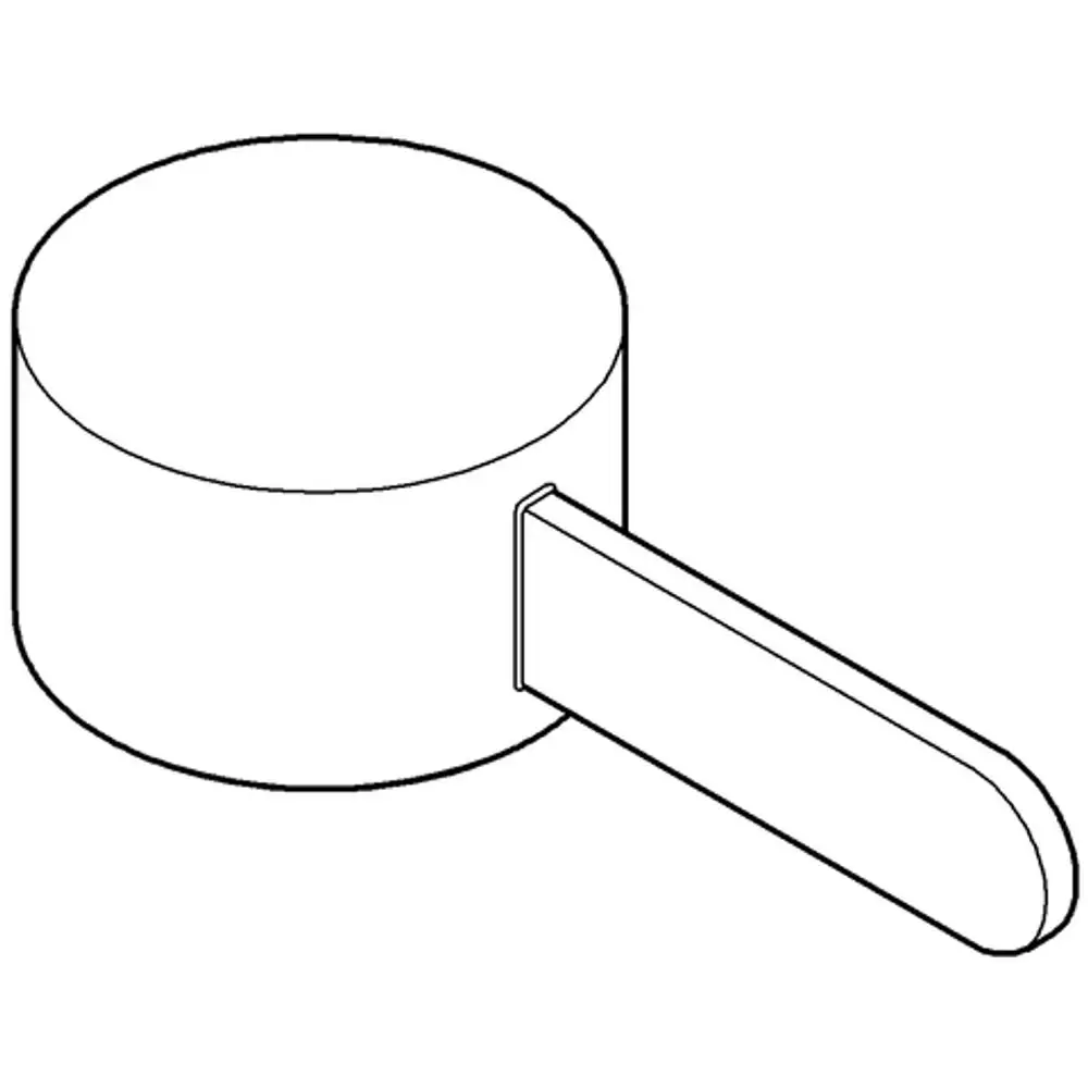 Chromfarbener Hebel mit einem runden Kopf und einer flachen, länglichen Griffstruktur, hergestellt von Grohe.