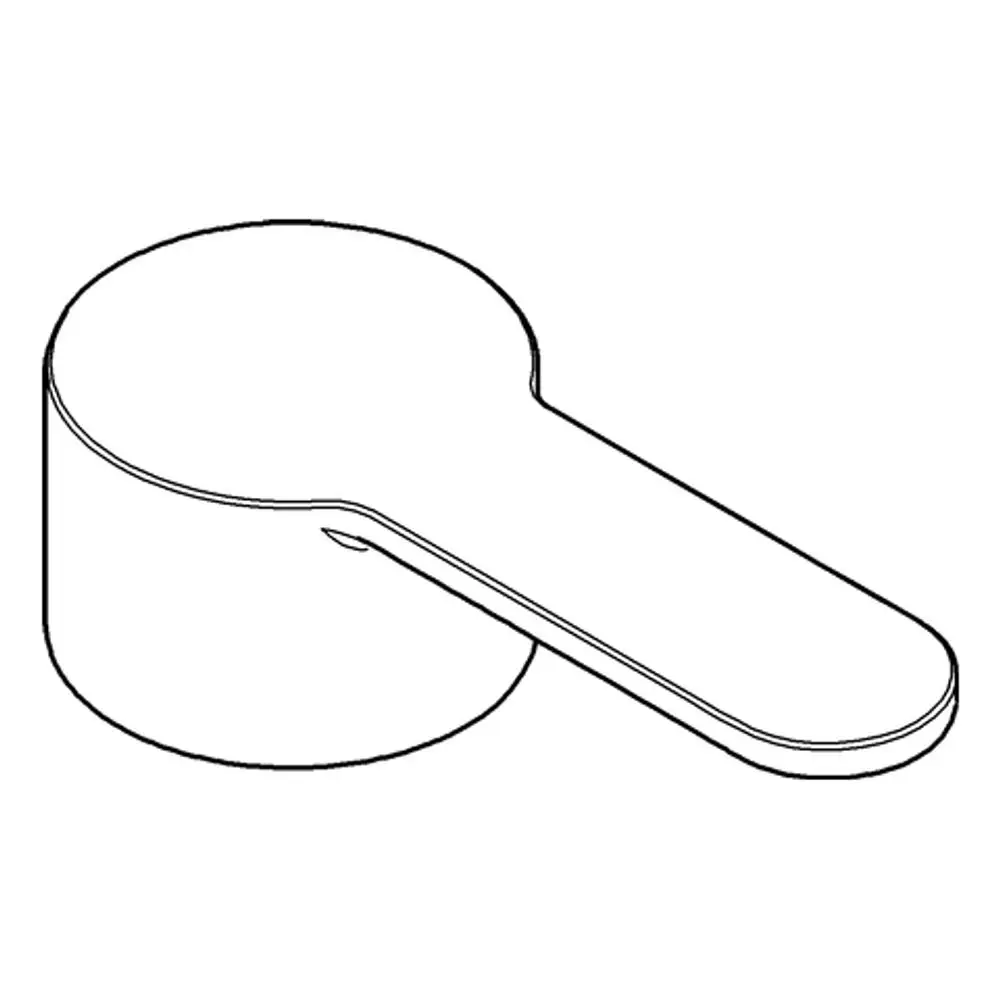 Hebel in runder Form mit einer langen, flachen Griffkante, in chromfarbenem Finish, geeignet für Grohe Armaturen.