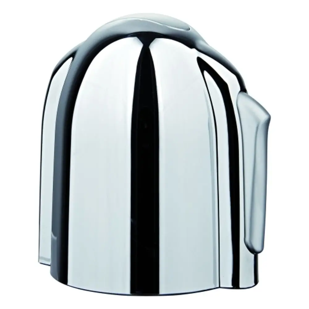 Griff von Grohe, glänzende chromfarbene Oberfläche, abgerundete Form mit seitlichem Ausguss. Eignet sich für Armaturen in modernen Badezimmern.