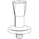 Chromfarbener Grohe-Element mit Dreikantgriff, geeignet für UP-Ventile. Die Form ist zylindrisch mit einer breiten Basis und einem gewindeten Anschluss unten.