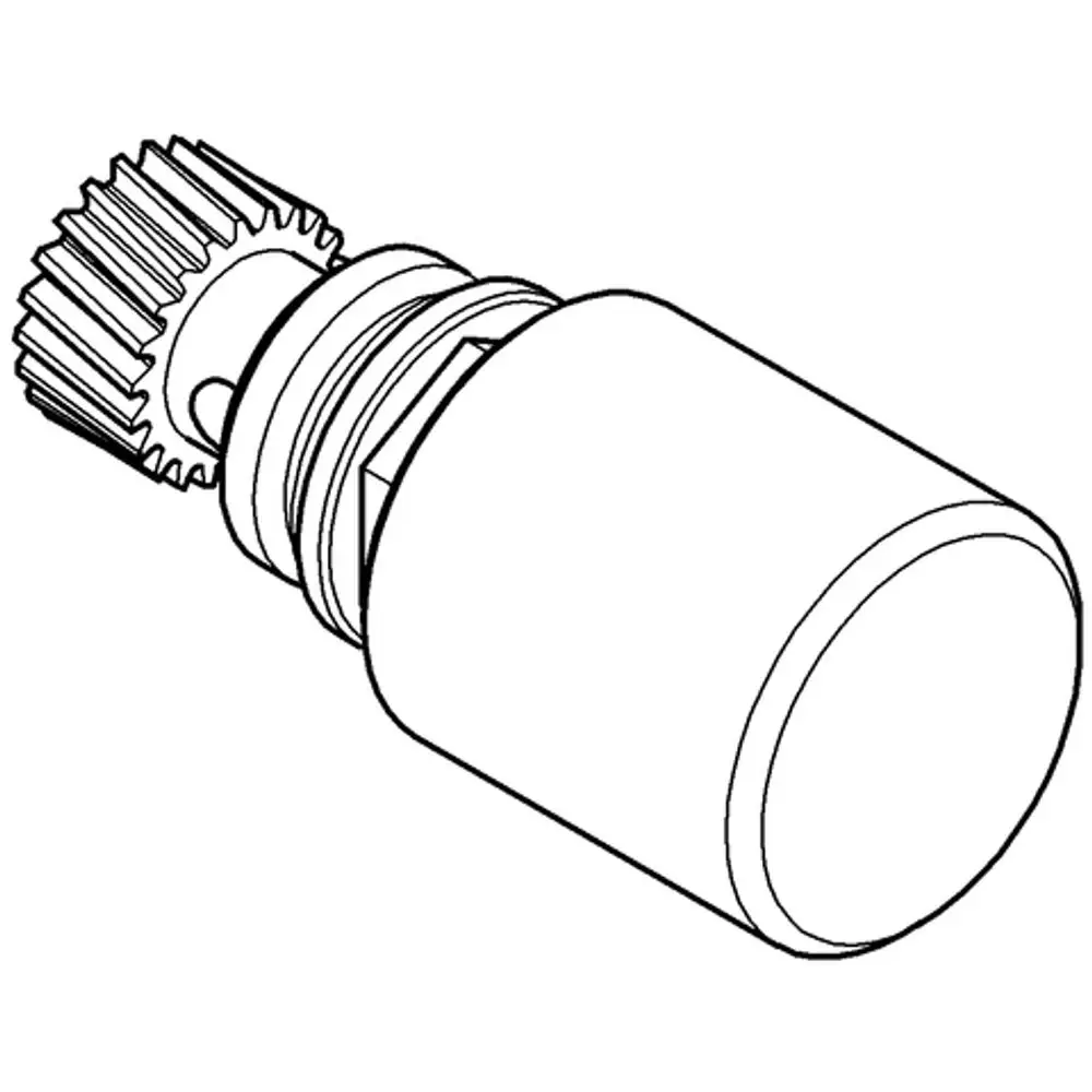 Grohe Fräswerkzeug mit einem zylindrischen Körper und einer gezahnten Kappe, die zur Bearbeitung von Materialien verwendet wird. Sichtbar sind die Zahnungen des Werkzeugs.