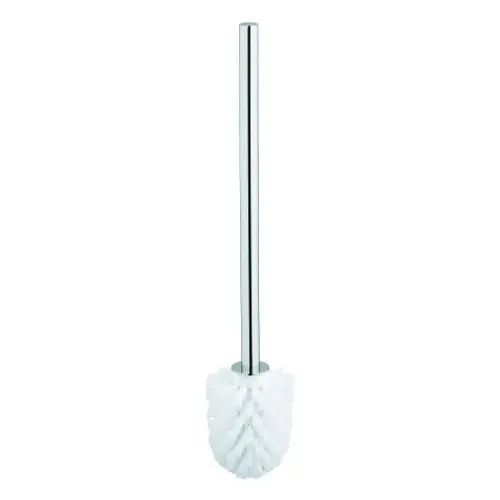 Grohe Bürste mit weißem Borstenkopf und schmalem, verchromtem Griff zur Reinigung, geeignet für den Einsatz in Badezimmern.