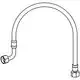 Flexibler Schlauch mit gebogenem Ende, zwei Verbindungselementen. Geeignet für Installationen, möglicherweise im Zusammenhang mit Grohe-Produkten.