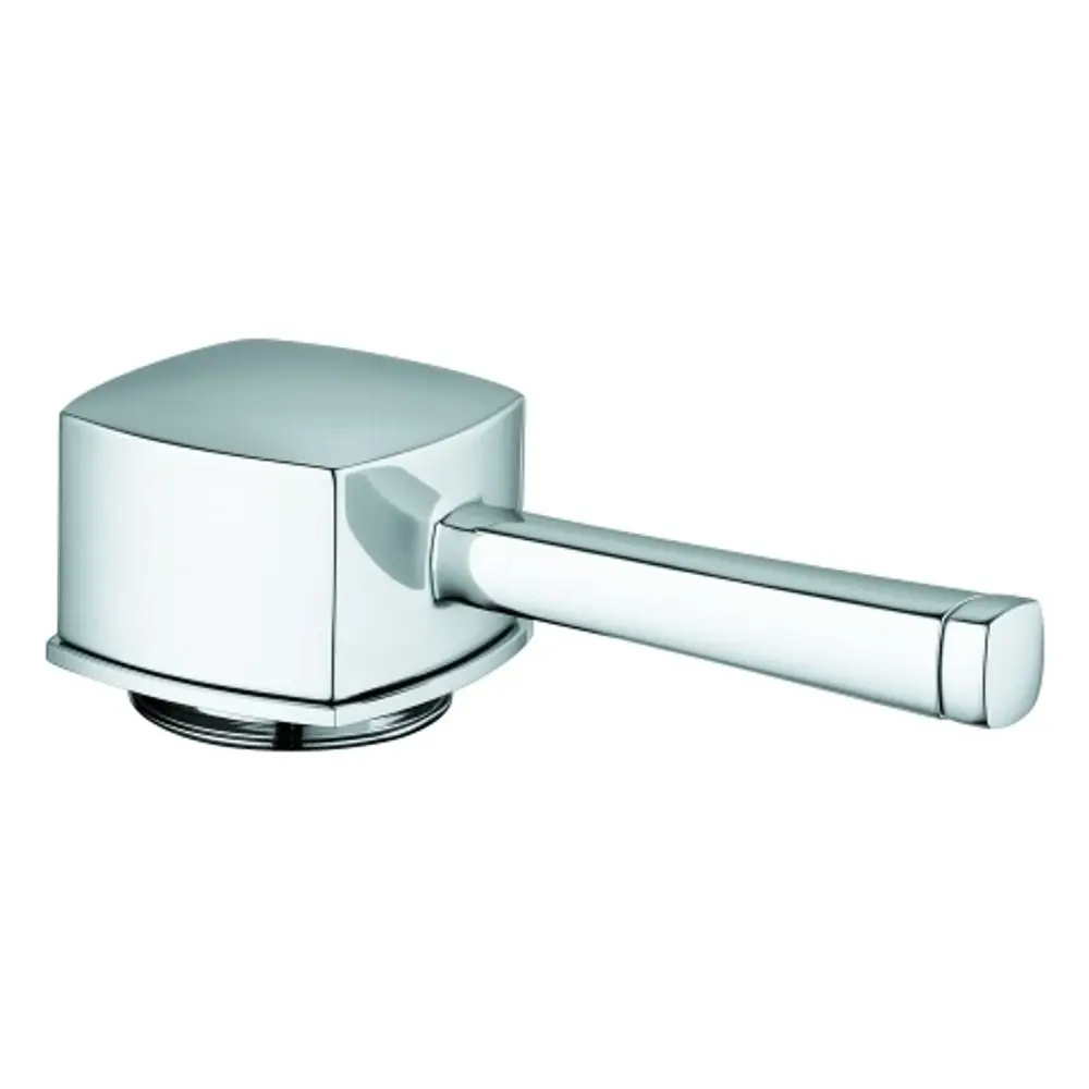 Grohe Griff in vernickeltem Design mit einem langen, geraden Hebel und hexagonaler Basis, geeignet für verschiedene Armaturen.