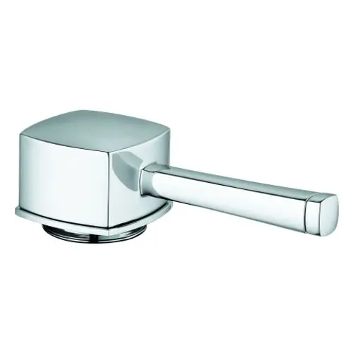 Grohe Griff in vernickeltem Design mit einem langen, geraden Hebel und hexagonaler Basis, geeignet für verschiedene Armaturen.