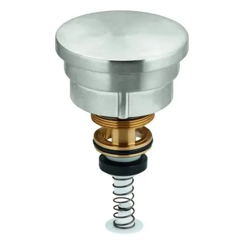 GROHE Umstellung aus Edelstahl mit Schraubfeder und Dichtungsring. Das Produkt zeigt eine detailreiche Bauweise für Armaturen.