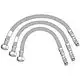 Set von Grohe-Anschlussschläuchen mit flexibler, geflochtener Ummantelung und Gewinden an beiden Enden, geeignet für Wasseranschlüsse.