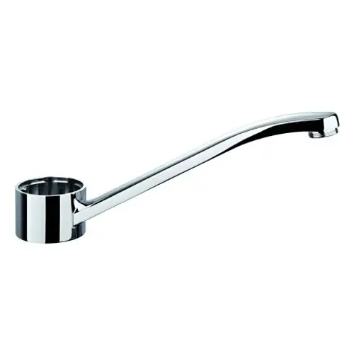 Chromfarbener Auslauf von Grohe mit langem, gebogenem Rohr und runder Basis ohne sichtbare Maße oder spezifische Bezeichnungen.