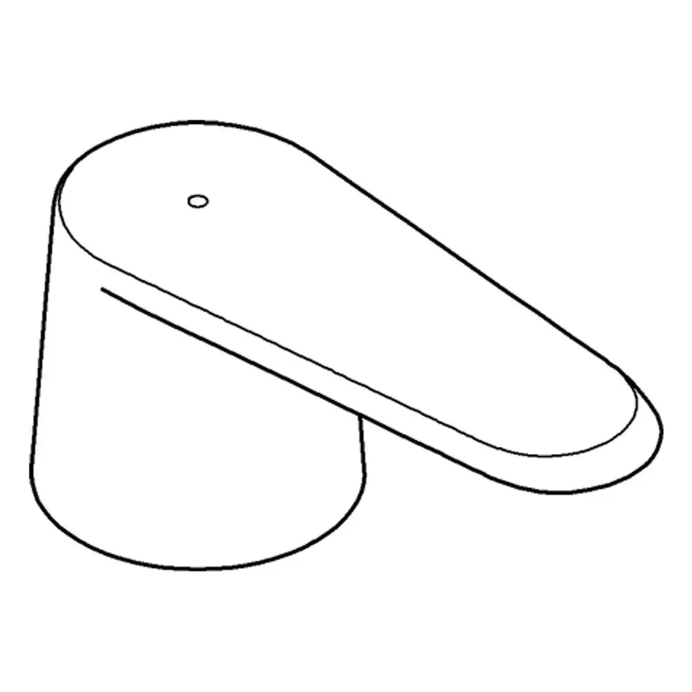 GROHE Griff in Chrom-Finish mit einer ergonomischen Form. Der Griff hat eine ovale, flache Oberseite und eine zylindrische Basis.
