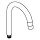 GROHE Auslauf in gebogener Form mit einem Anschluss am unteren Ende. Das Design ist schlicht und funktionell, ideal für Wasseranschlüsse.