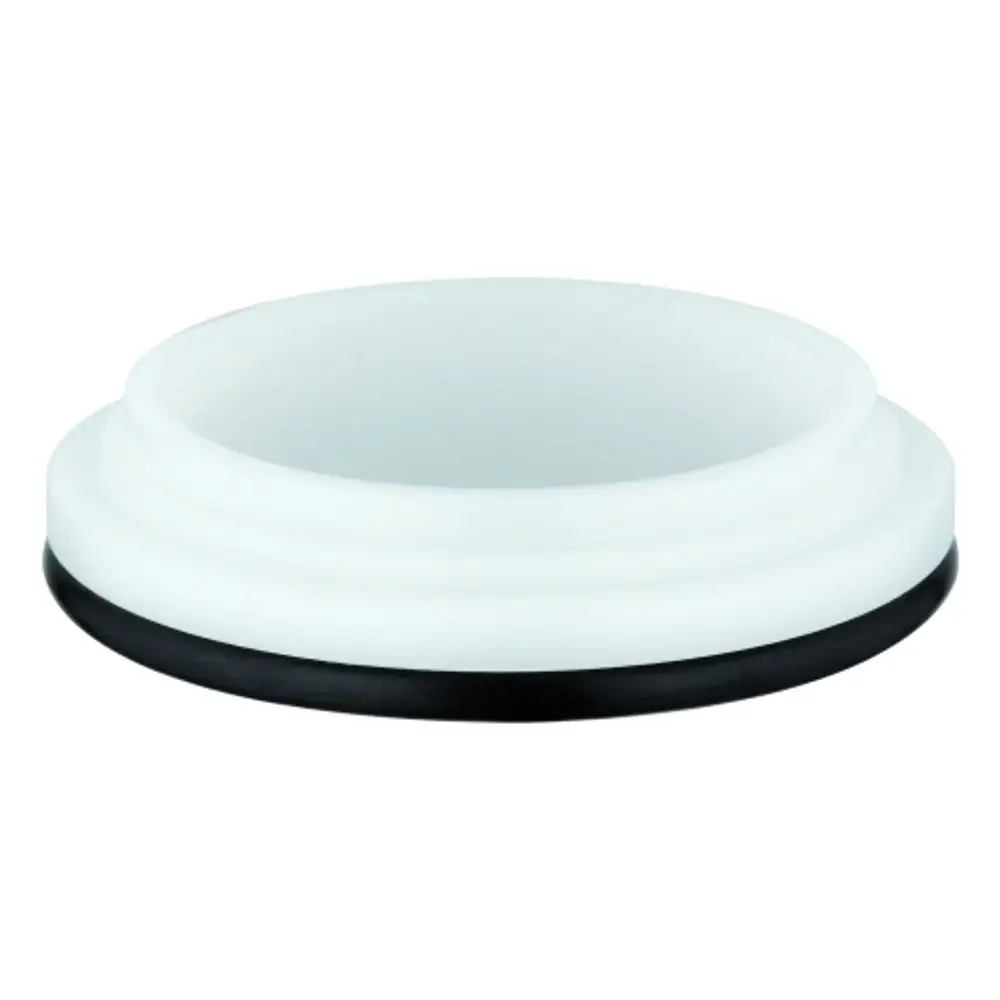GROHE Zentrierring in ovaler Form, mit glatter, weißer Oberfläche und einem schwarzen Rand. Eignet sich für Sanitärinstallationen.