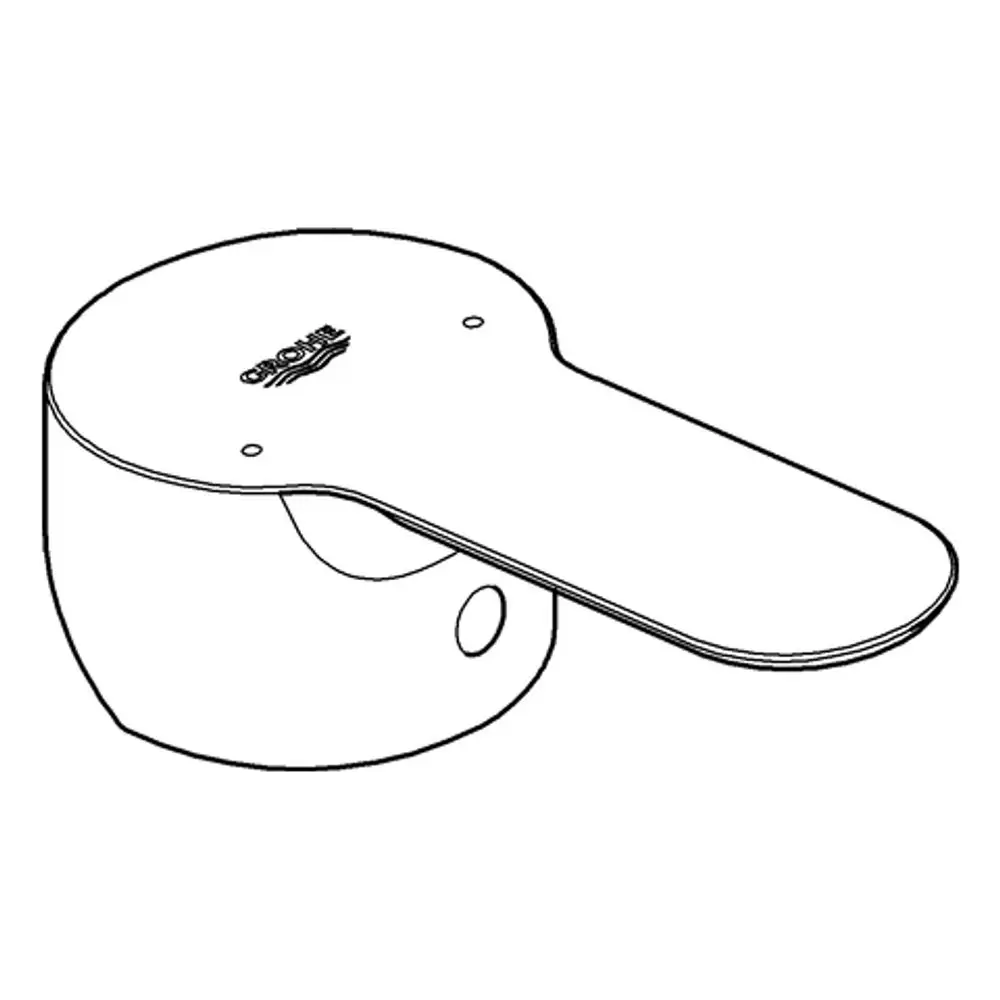 GROHE-Hebel mit rundem Kopf und flacher Hebeloberfläche, geeignet für Armaturen, in einer einfachen Form mit einem Loch für die Montage.