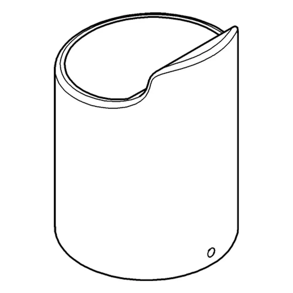 Grohe Absperrgriff mit geschwungener Kante, runder Öffnung oben und einer Taste oder einem Loch an der Seite, in einfacher Form für einen Bad- oder Duscharmatur.