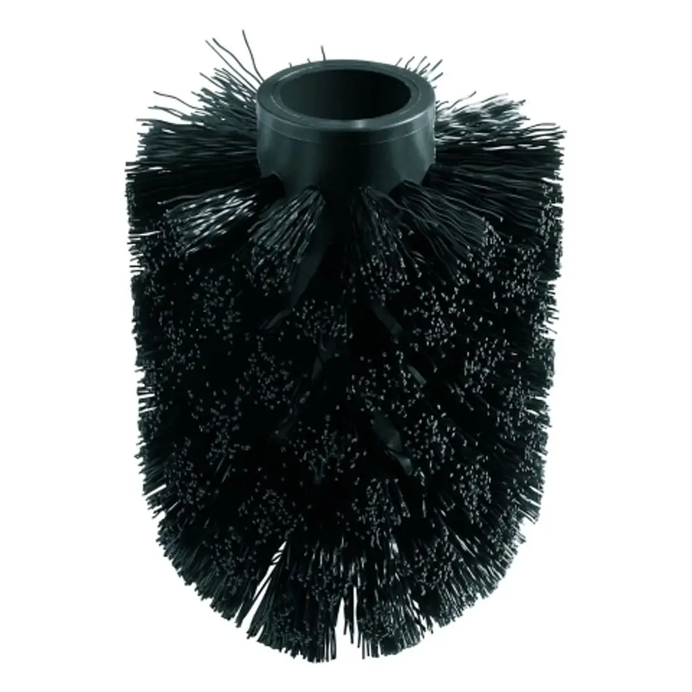 Schwarzer Bürstenkopf mit vielen Borsten, geeignet für WC-Bürsten. Teil der Grohe Essentials/-Cube-Serie in velvet black.