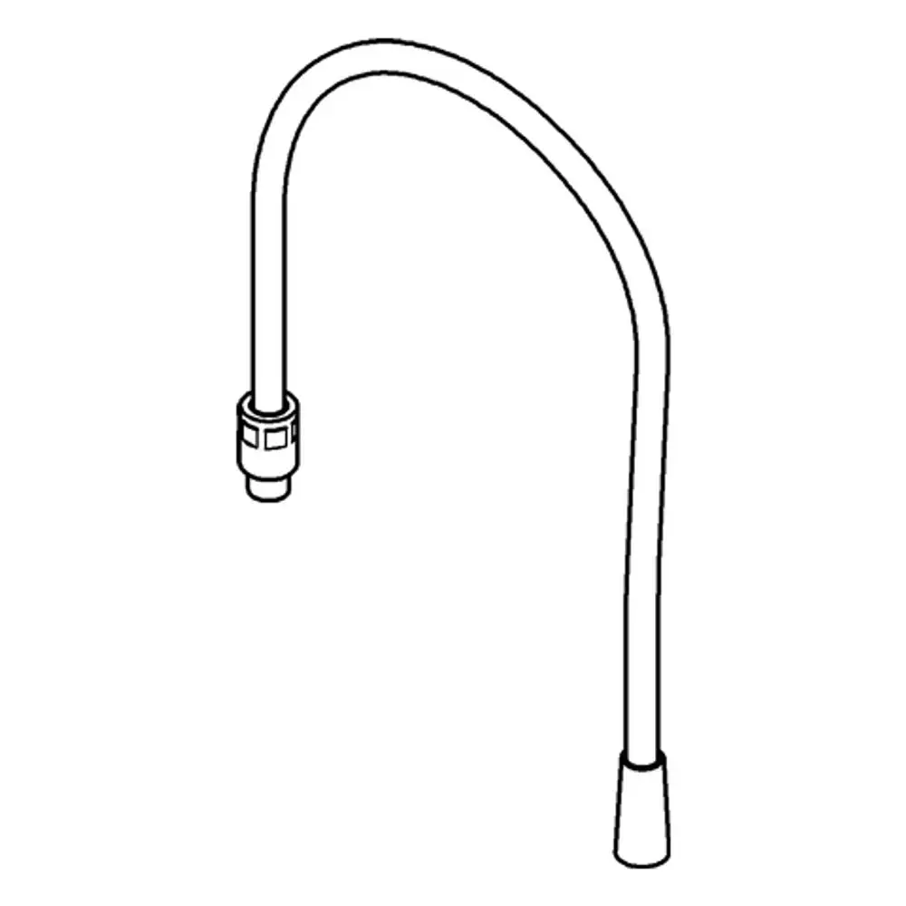 GROHE Brauseschlauch in gebogener Form, mit Anschlüssen an beiden Enden, zur Verbindung von Duscharmaturen und Wasserzufuhr.