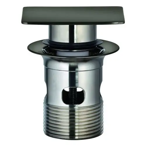 GROHE Stopfen mit Kelch für einen Standard Ablaufg. in der Farbe hartes Graphit. Die Konstruktion zeigt eine glatte Oberfläche mit einem runden, flachen Deckel.