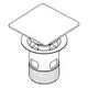 Stopfen von Grohe mit quadratischer Abdeckung und runder Unterseite, geeignet für einen Standard-Ablauf. Das Produkt hat eine robuste Bauweise und ist in grafitfarbener Ausführung.