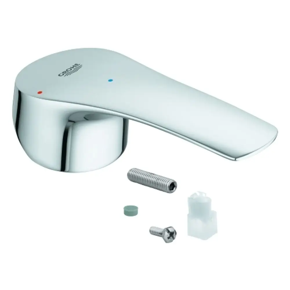 GROHE Hebel mit runder Basis und langer, flacher Griffoberfläche in Chromoptik. Enthaltenes Zubehör: Schrauben und Dichtungen.