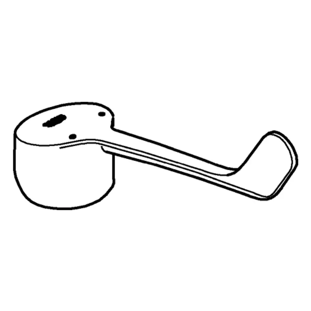 Chromfarbener Hebel mit abgerundeter Form und langem Griff, hergestellt von Grohe. Der Hebel hat eine einfache, funktionale Gestaltung für Sanitäranwendungen.