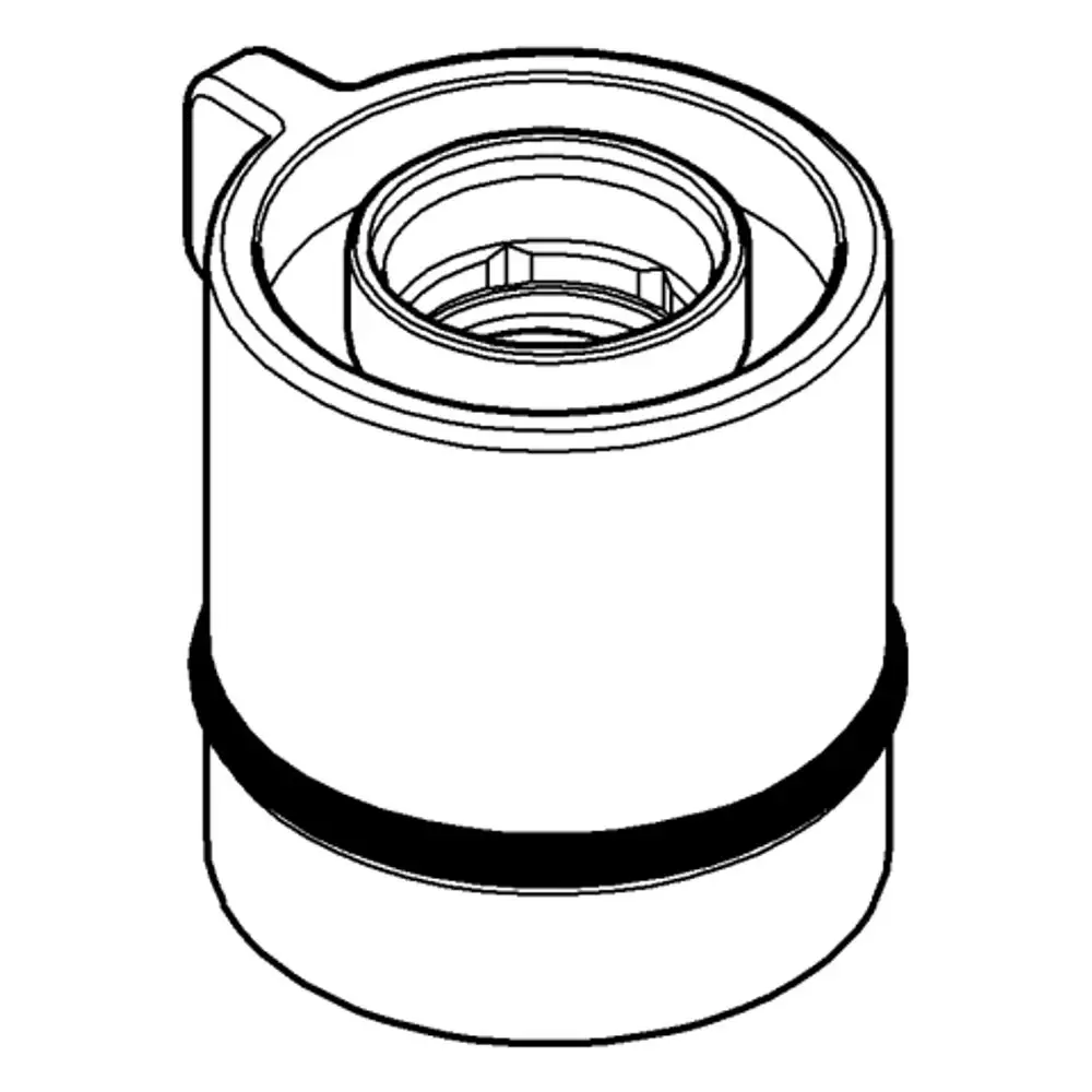 GROHE Produkt, ein zylindrischer Griff mit einer durchgehenden Oberfläche und einem speziellen Rand für die Montage. Ideal für Armaturen oder ähnliche Anwendungen.